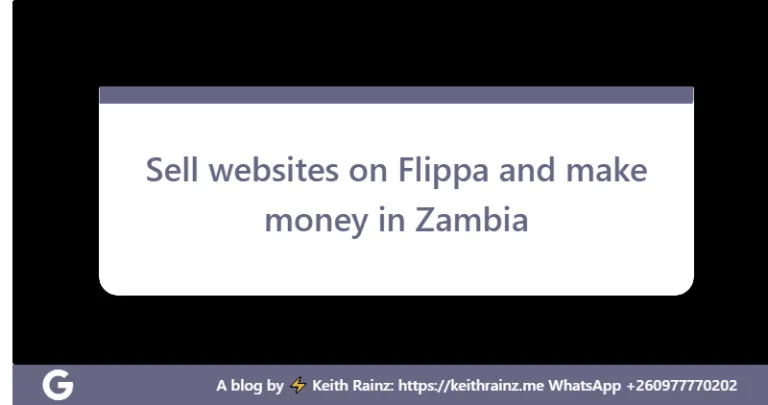 Sell websites on Flippa and make money in Zambia
