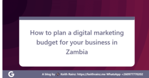 How to plan a digital marketing budget for your business in Zambia