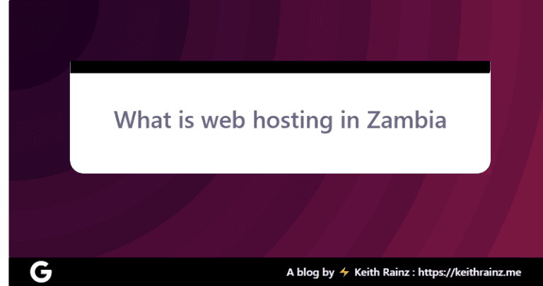 What is web hosting in Zambia