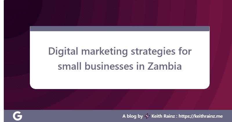 Digital marketing strategies for small businesses in Zambia