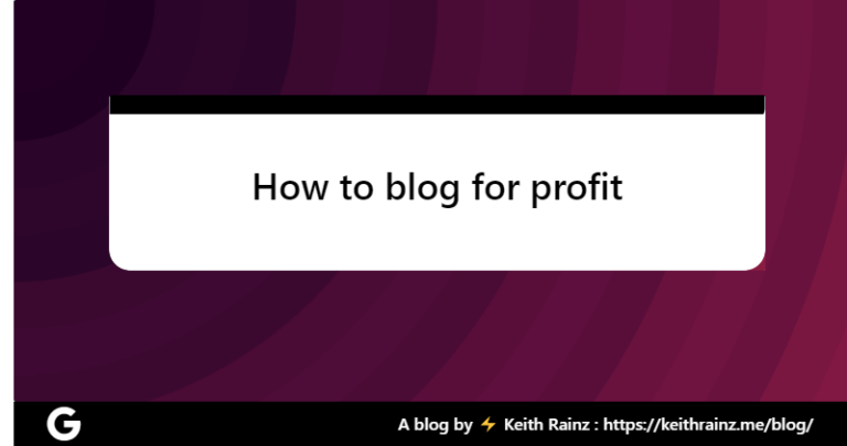 How to blog for profit