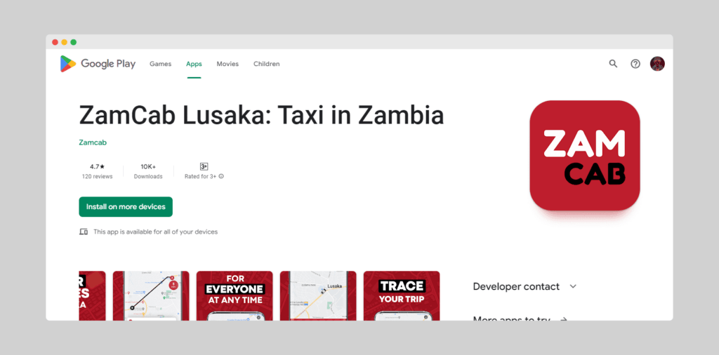 ZamCab Lusaka Taxi in Zambia