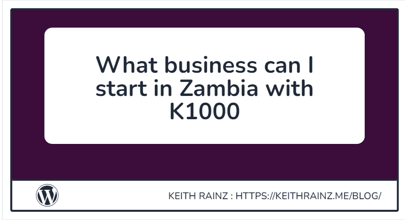 What business can I start in Zambia with K1000