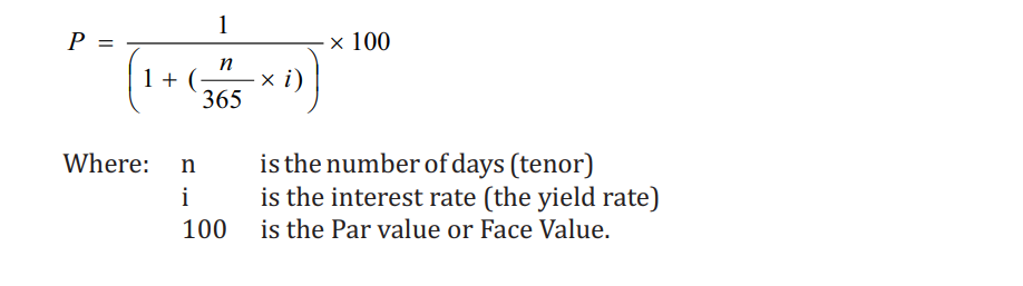 Zambian tressury bill formula